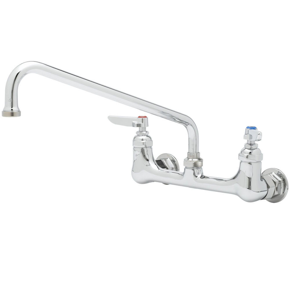 T&S B2414 Wall Mount Mixing Faucet with 8" Adjustable Centers, 8