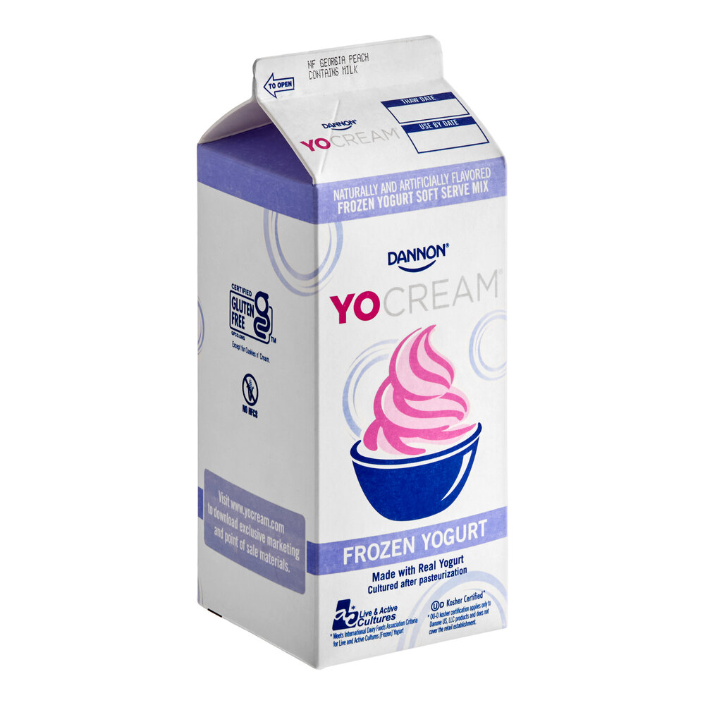 Dannon YoCream Non-Fat Georgia Peach Frozen Yogurt Mix 0.5 Gallon