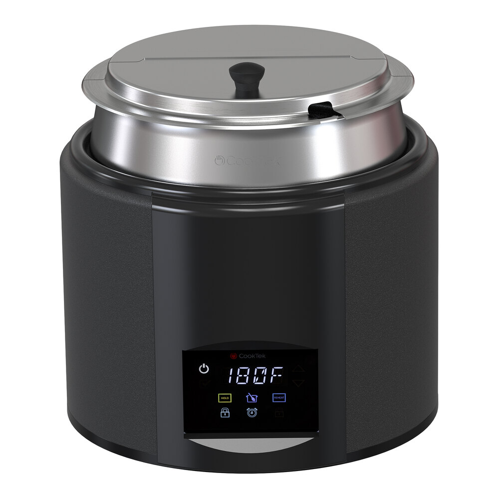 CookTek SinAqua 676101-BLK 11 qt. Round Powder-Coated Black