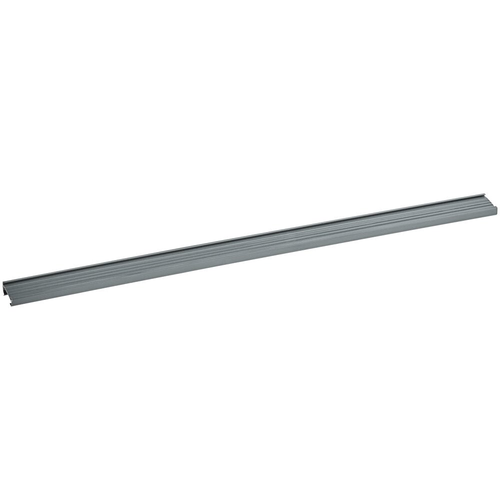 A gray 25-inch label holder designed for wire shelving.