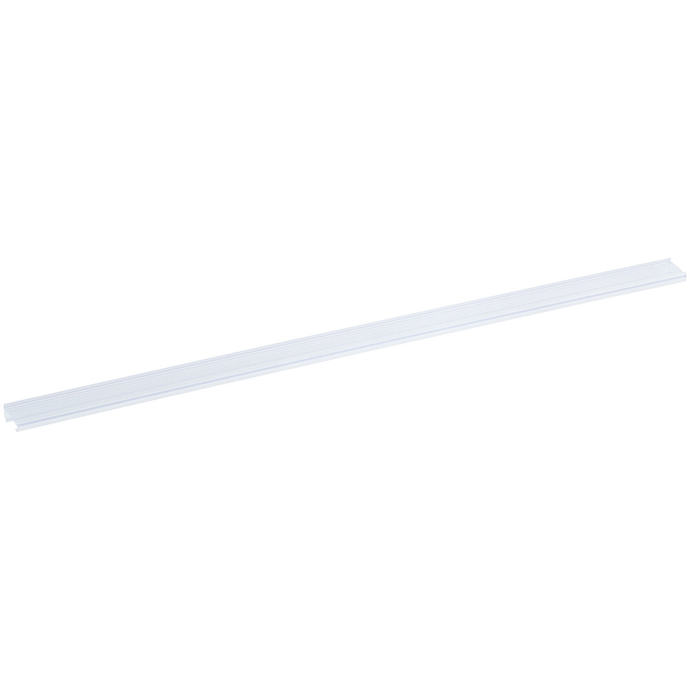 A clear 31-inch label holder designed for wire shelving.