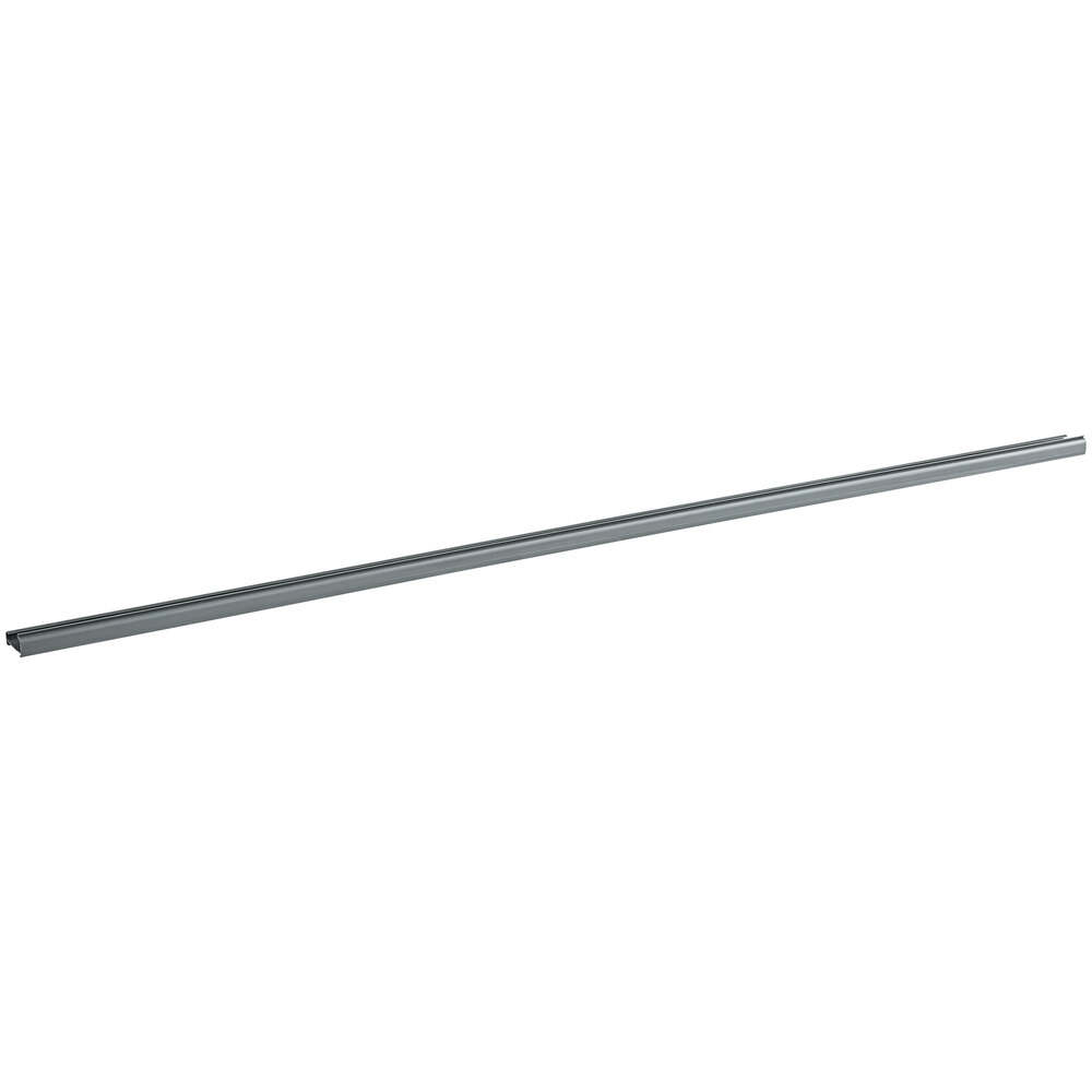 A gray 43-inch label holder designed for wire shelving.