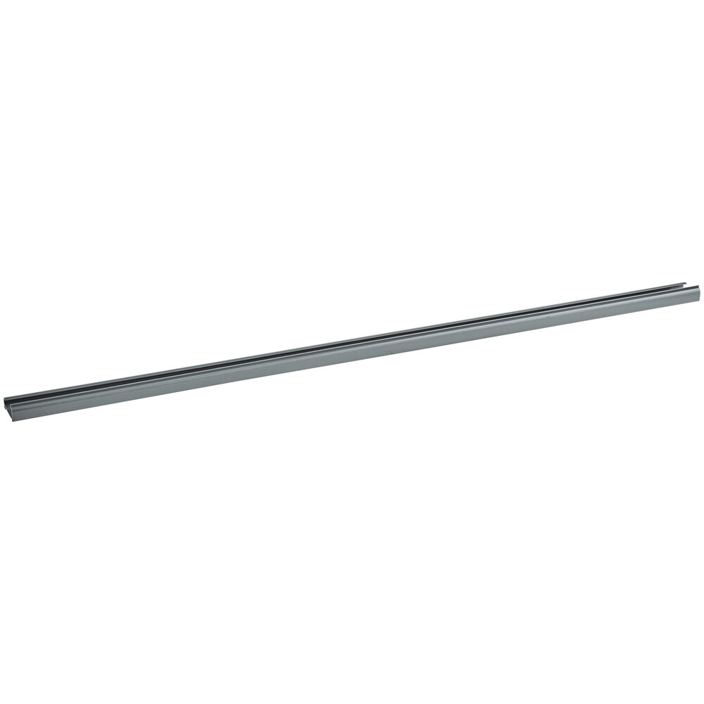 A gray 31-inch label holder designed for wire shelving.