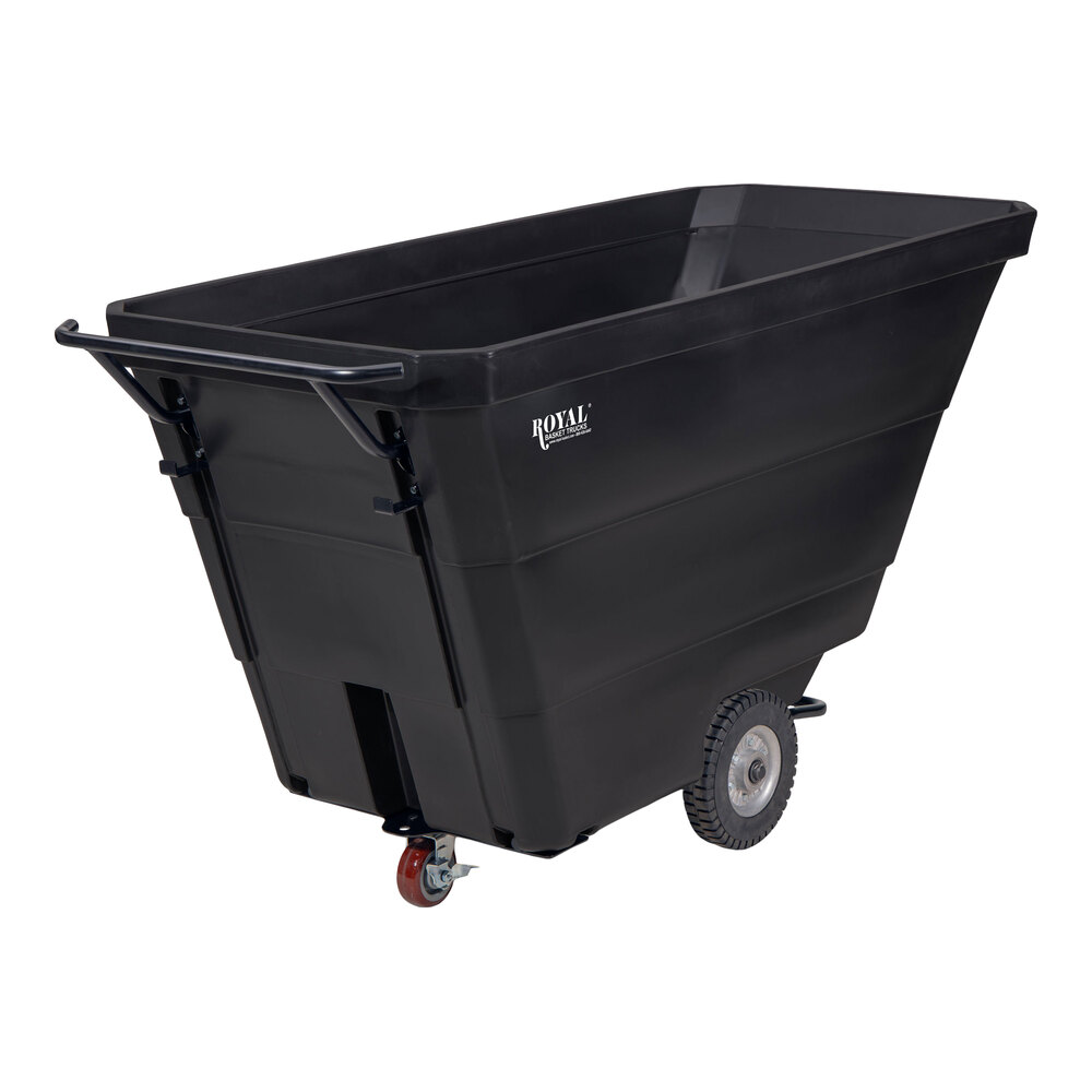 Royal Basket Trucks R10-RGX-TUT-5R1P 1 Cu. Yd. Black Utility-Duty