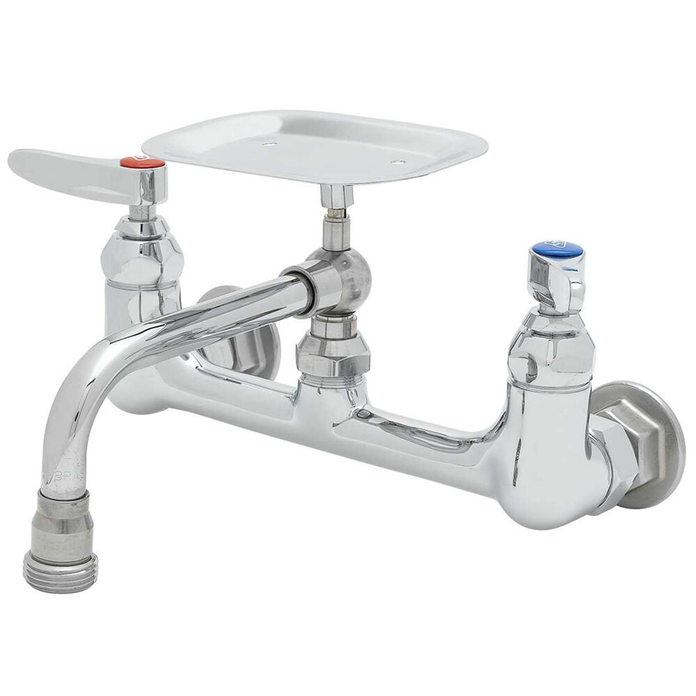 T&S B2489 Wall Mount Mixing Faucet with 8" Adjustable Centers, 6