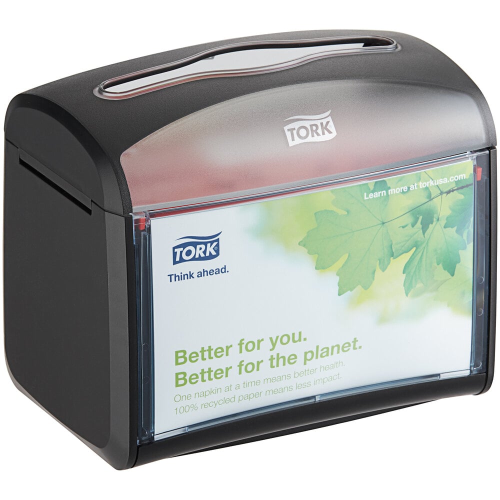 Tork Xpressnap Black Tabletop Interfold Napkin Dispenser N4 - 4/Case