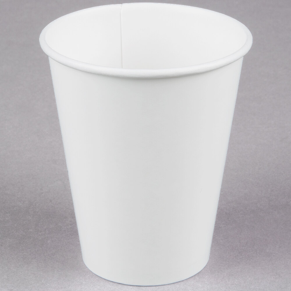 Creative Converting 56000B 9 oz. White Poly Paper Hot / Cold Cup - 240/Case