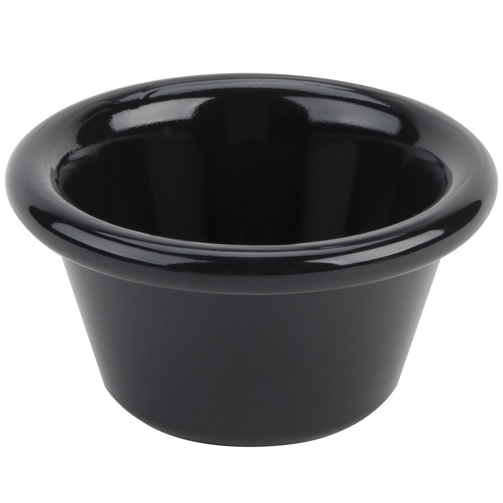 Carlisle 4312203 Black 2 oz. Smooth Plastic Ramekin 48/Case