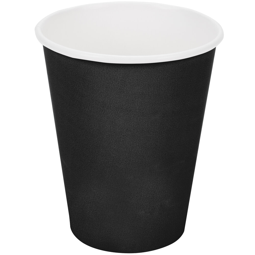 Black Paper Coffee Cups, 9 oz. - 240/Case | WebstaurantStore