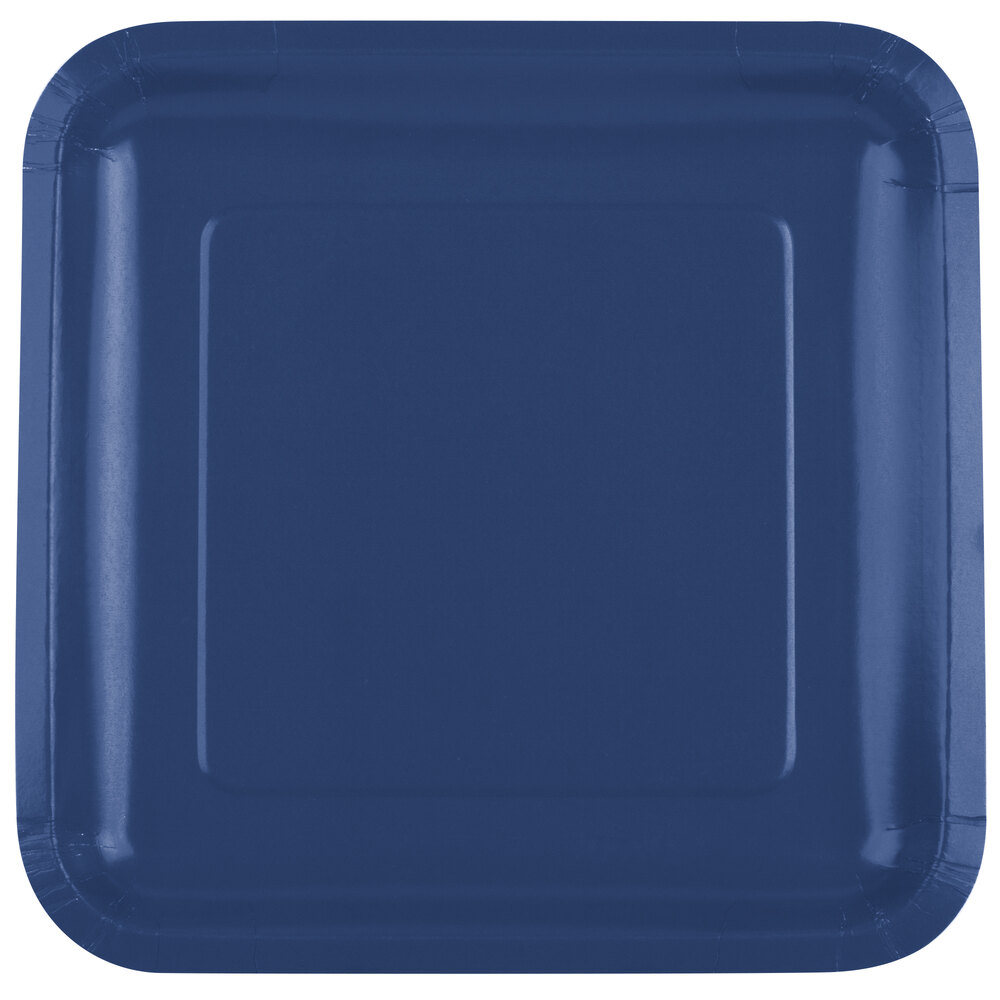 Creative Converting 463278 9" Navy Blue Square Paper Plate 180/Case