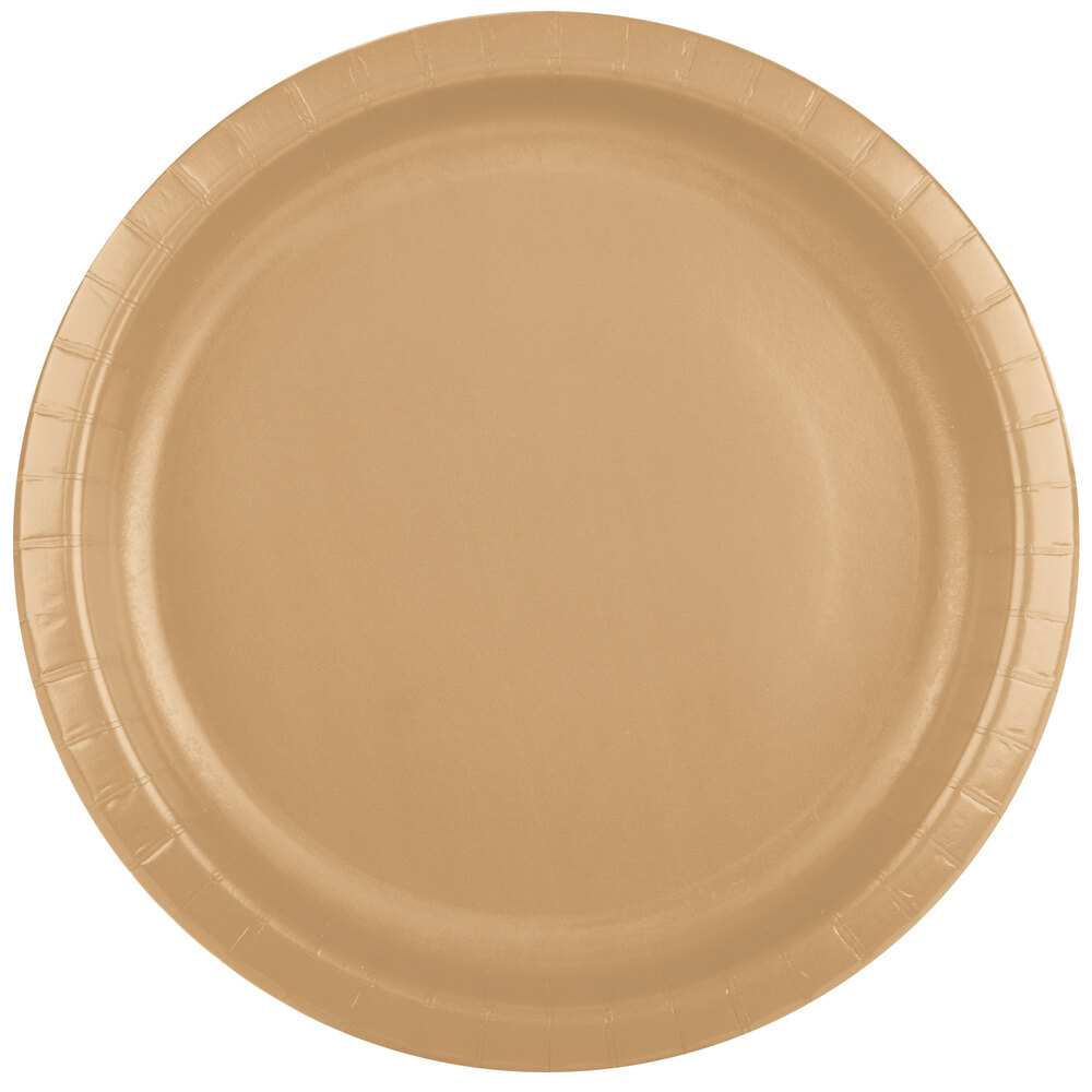 Creative Converting 50103B 10" Glittering Gold Paper Plate 240/Case