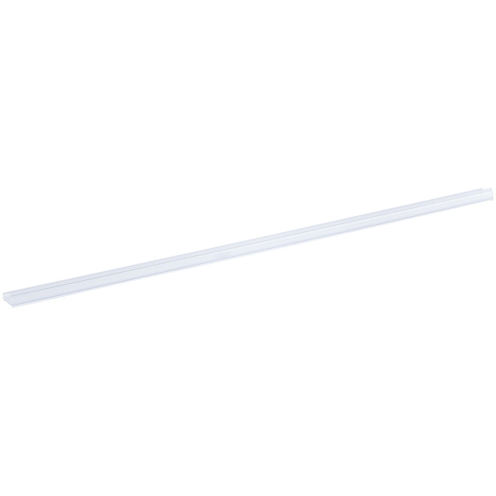 A long, narrow, clear plastic strip with a slight groove, likely used for holding labels.