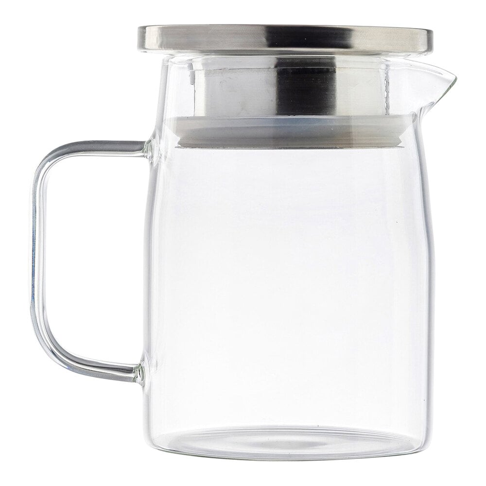 Table Pitcher TableCraft 17 oz. Glass Pitcher with Stainless Steel Lid 12900 - 24/Case