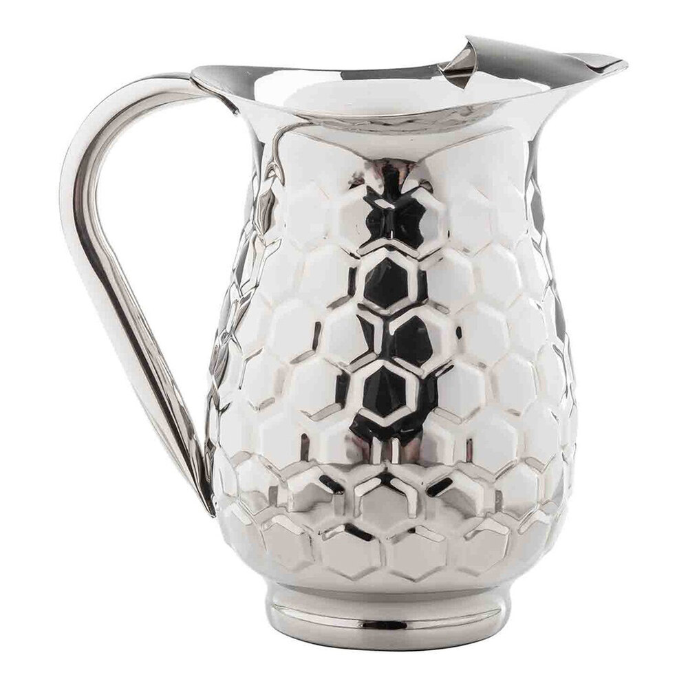 Table Pitcher TableCraft Hive Collection 2.5 Qt. Honeycomb Stainless Steel Pitcher ...
