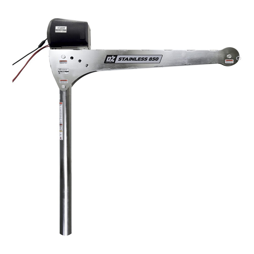 OZ Lifting Products Stainless Steel Davit Crane with 12V DC