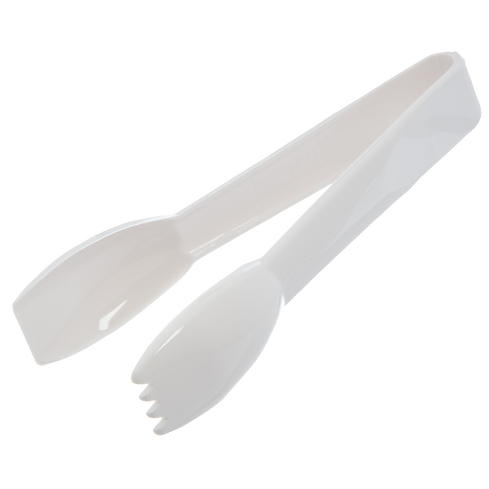 Carlisle 460602 Carly 6" White Plastic Salad Tongs