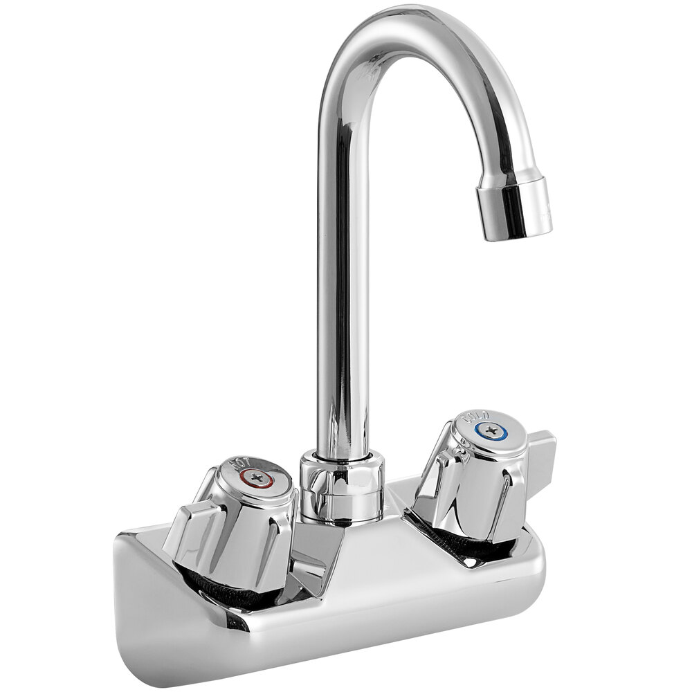 Regency Wall Mount Handsink Faucet with 3 1/2 inch Gooseneck Spout and 4 inch Centers