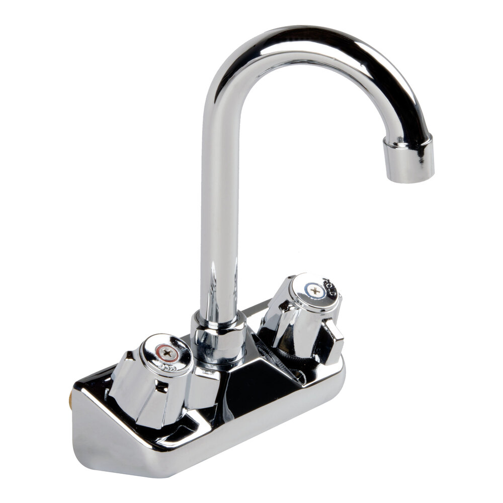 Regency Wall Mount Handsink Faucet with 8 inch Gooseneck Spout and 4 inch Centers