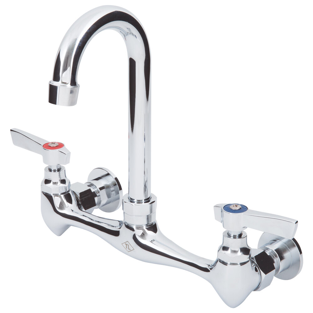 Eagle Group 313075 Wall Mount Faucet with 8" Centers and Gooseneck Nozzle