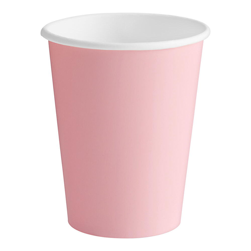 Creative Converting 9 oz. Classic Pink Poly Paper Hot / Cold Cup - 240/Case