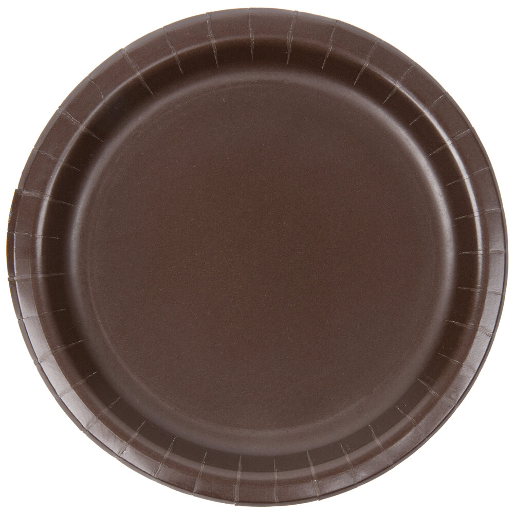 Creative Converting 793038B 7" Chocolate Brown Paper Plate 240/Case
