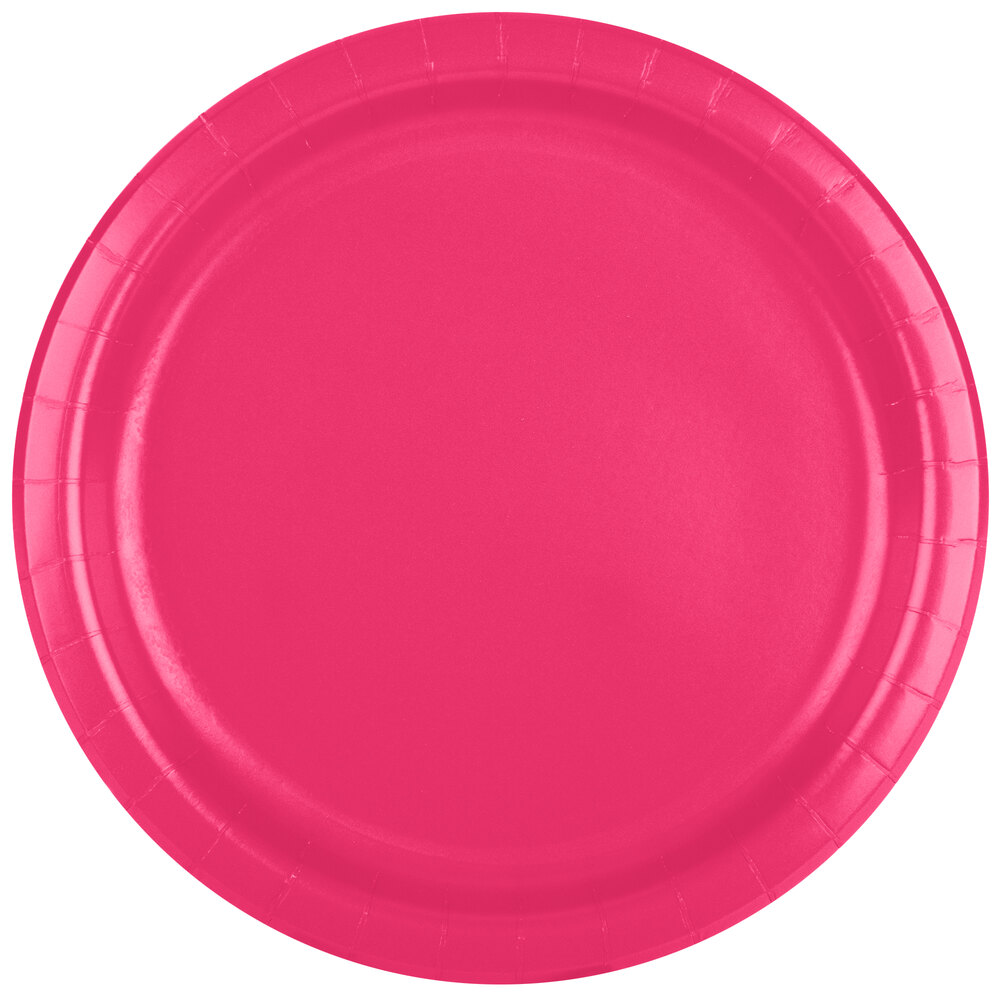 Creative Converting 47177B 9" Hot Magenta Pink Paper Plate 240/Case