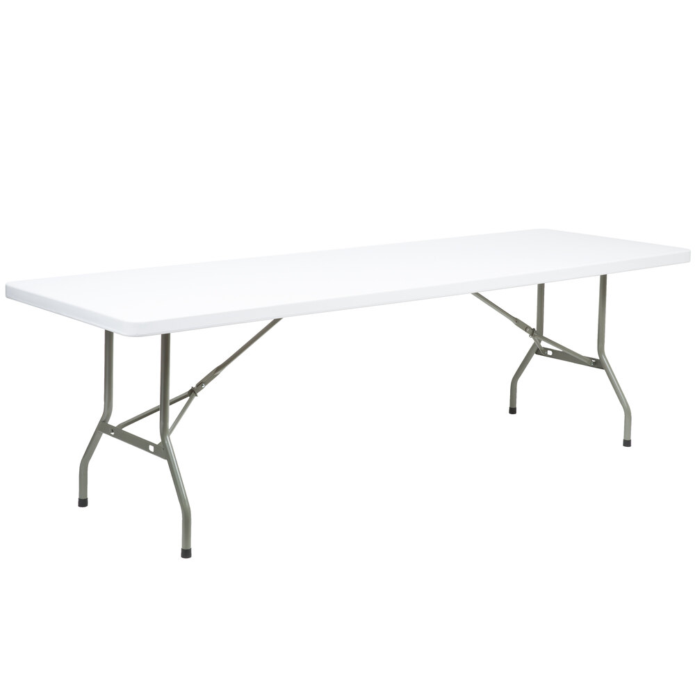 Flash Furniture Folding Table, 30" x 96" Plastic, White Granite - RB ...
