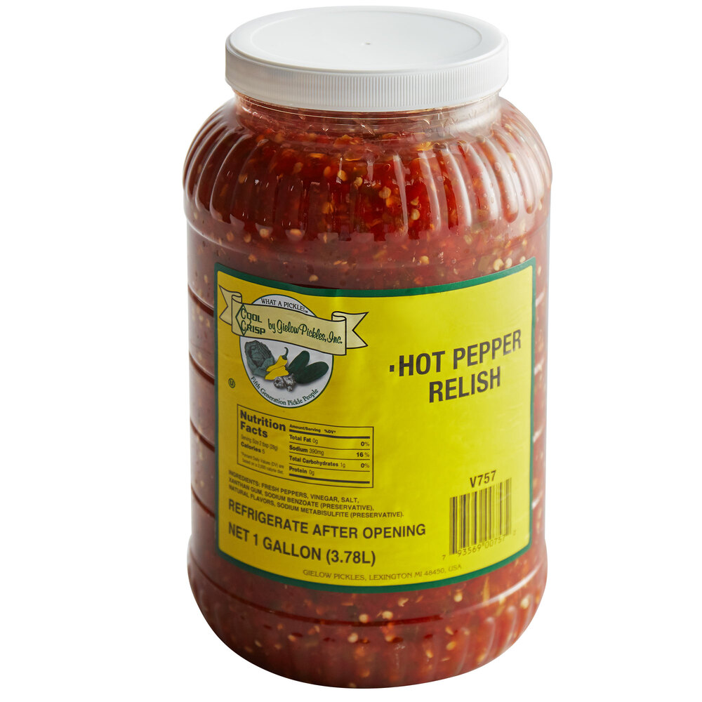 Del Sol 1 Gallon Hot Pepper Relish 4/Case