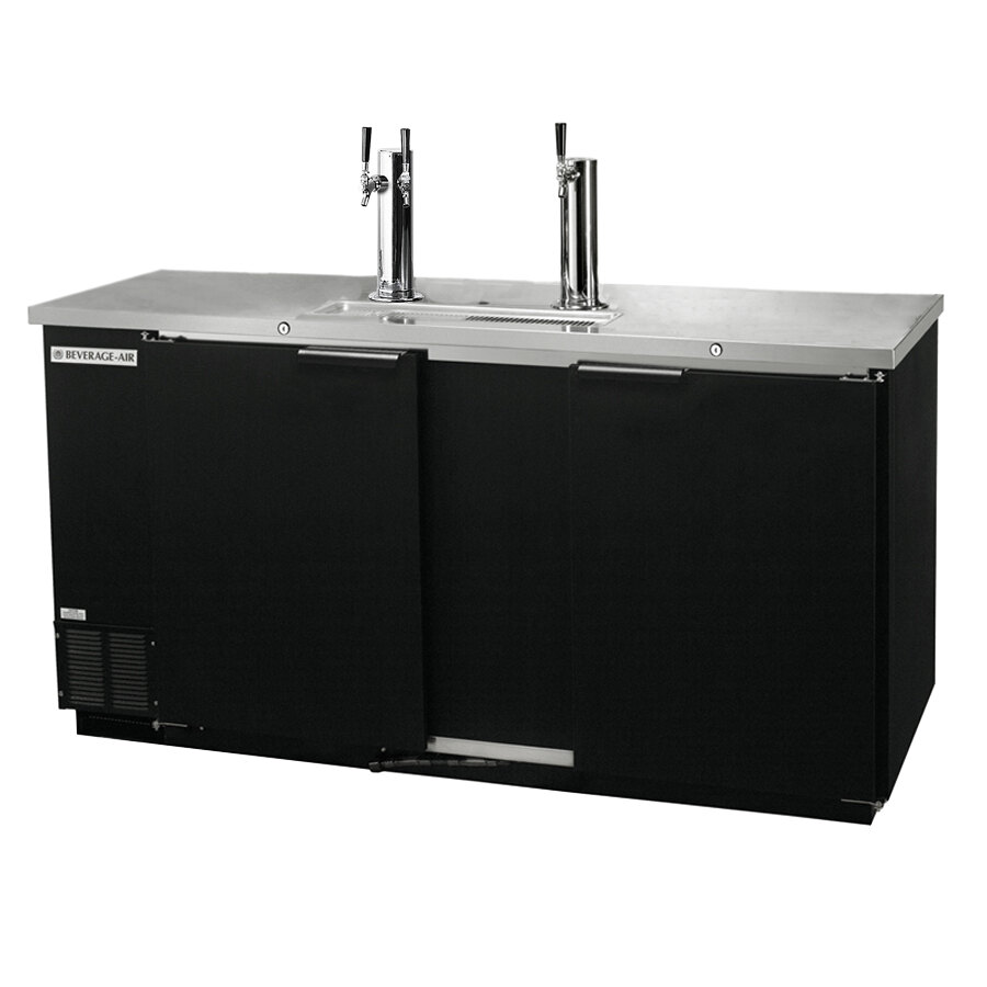 BeverageAir DD58R1B 1 Single and 1 Double Tap Kegerator Beer