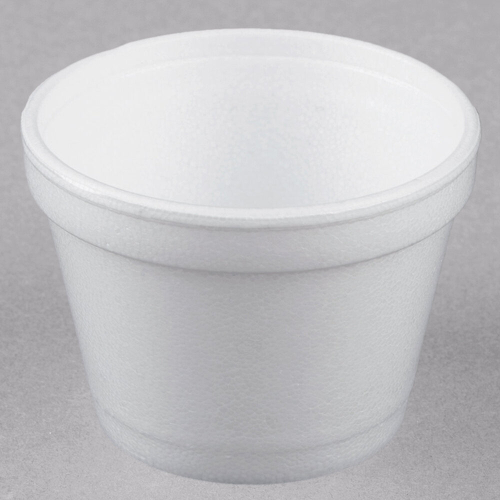Foak Container Dart 4J6 4 oz. White Customizable Foam Food Container - 1,000/Case