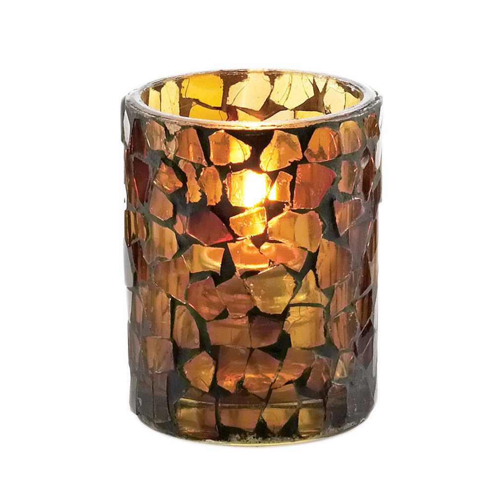 Sterno Products 80100 3 1/2" Amber Mosaic Votive Liquid Candle Holder