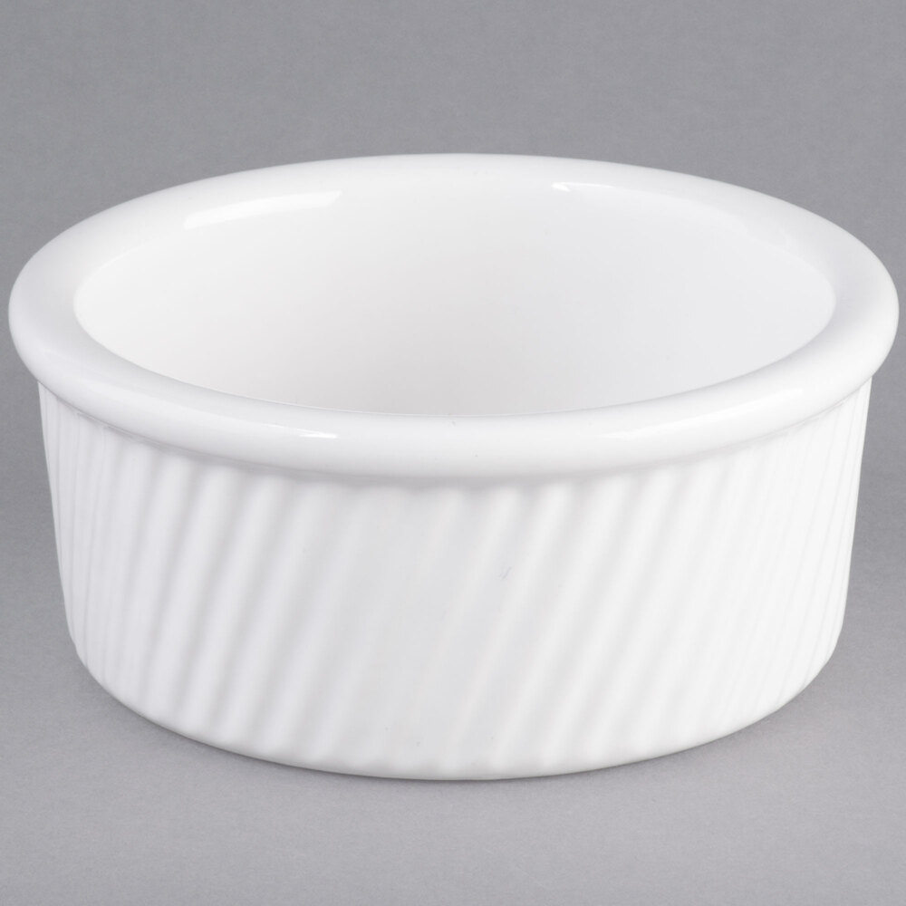 Tuxton BWX-1604 13.5 oz. White China Souffle / Ramekin with Swirl Sides ...