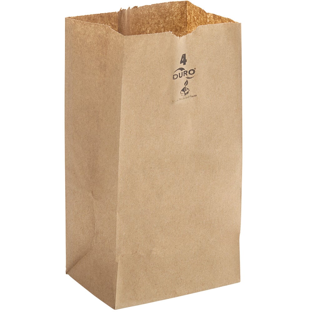 Duro 4 lb. Brown Paper Bag 500/Bundle