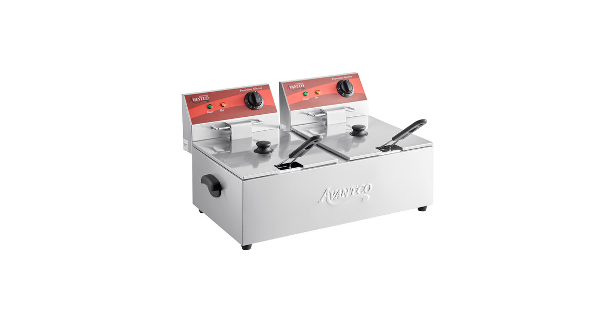 Avantco F102 Electric Countertop Fryer (Dual Tank, 20 lb.)