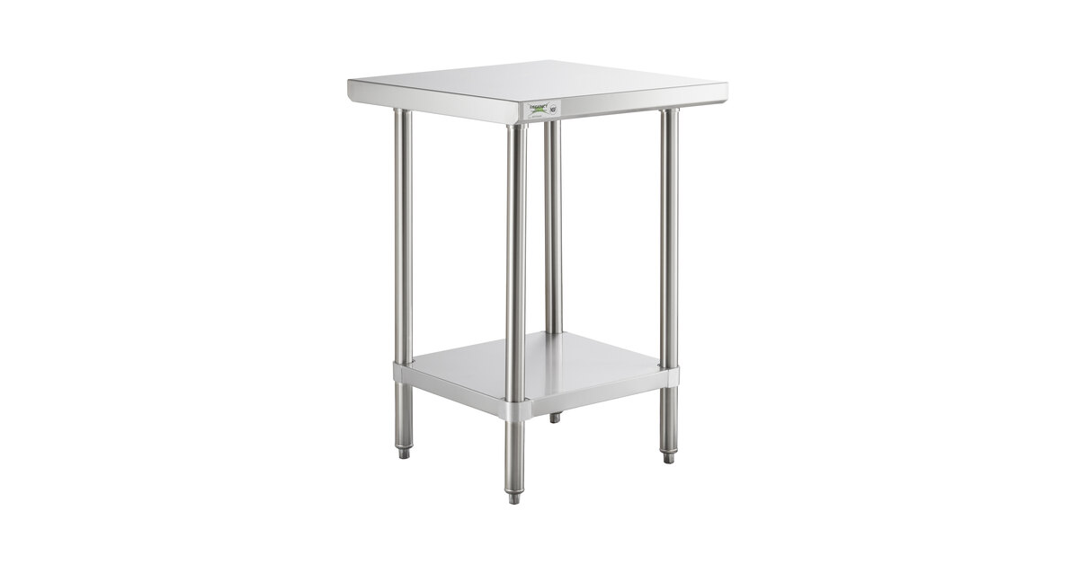 KPS Commercial Stainless Steel Work Table 24 x 30 with Double Undershelf 