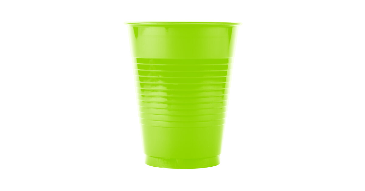 Lime Green Plastic Cups - 12oz - 20 Pack
