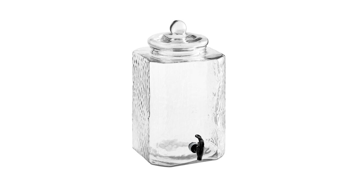 Acopa 5 Gallon Hammered Glass Beverage Dispenser