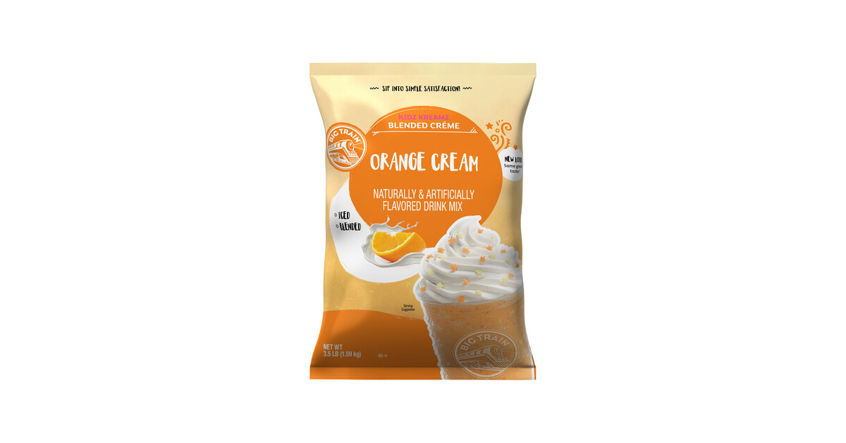 Big Train 3.5 lb. Orange Cream Kidz Kreamz Blended Creme Frappe Mix
