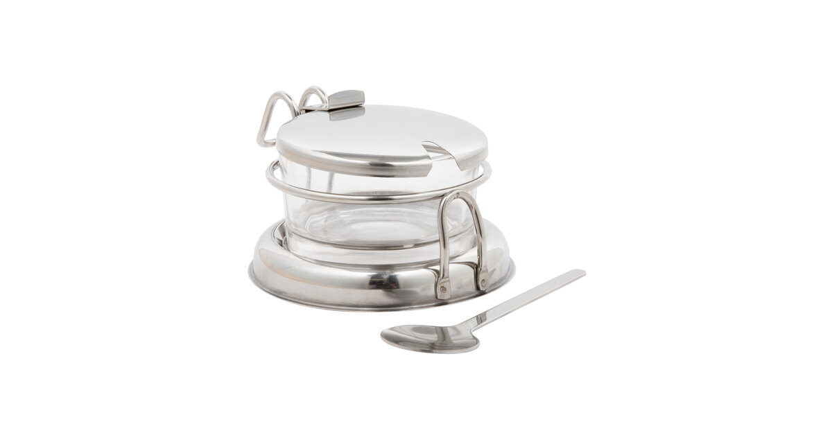 The SMART Condiment Set with Stainless Steel Spoons and Glass Jars