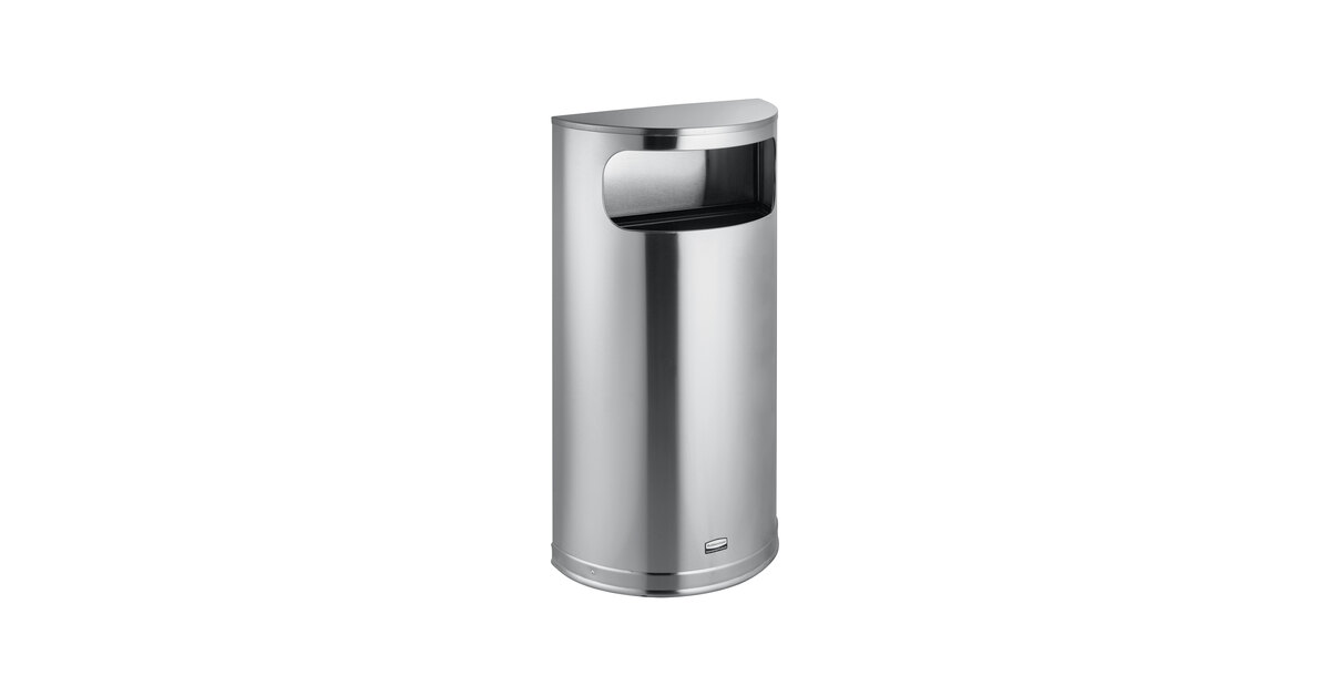 Rubbermaid® FGSO8SSSPL 9 Gallon Metallic Half-Round Satin