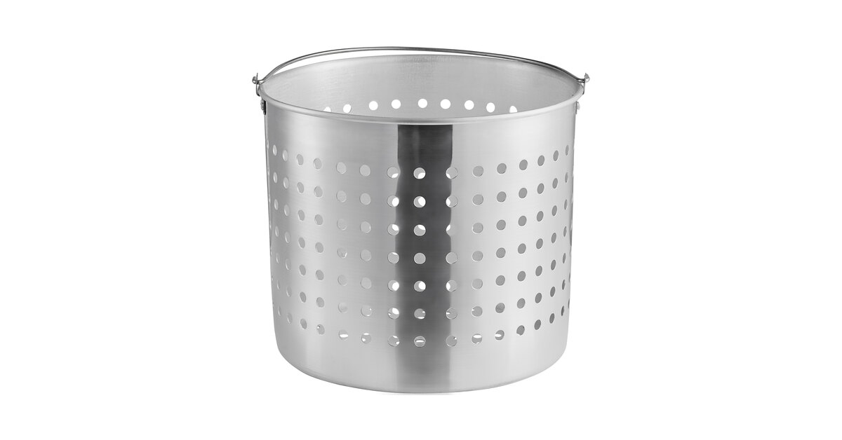 CHARD ASP60, Aluminum Stock Pot and Strainer Basket Set, Silver, 60  quart,Large