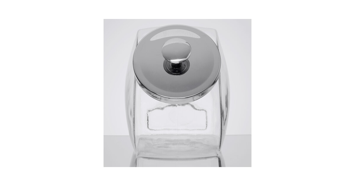 Anchor Hocking 69590AHG17 1 Gallon Glass Penny Candy Jar with Chrome Lid