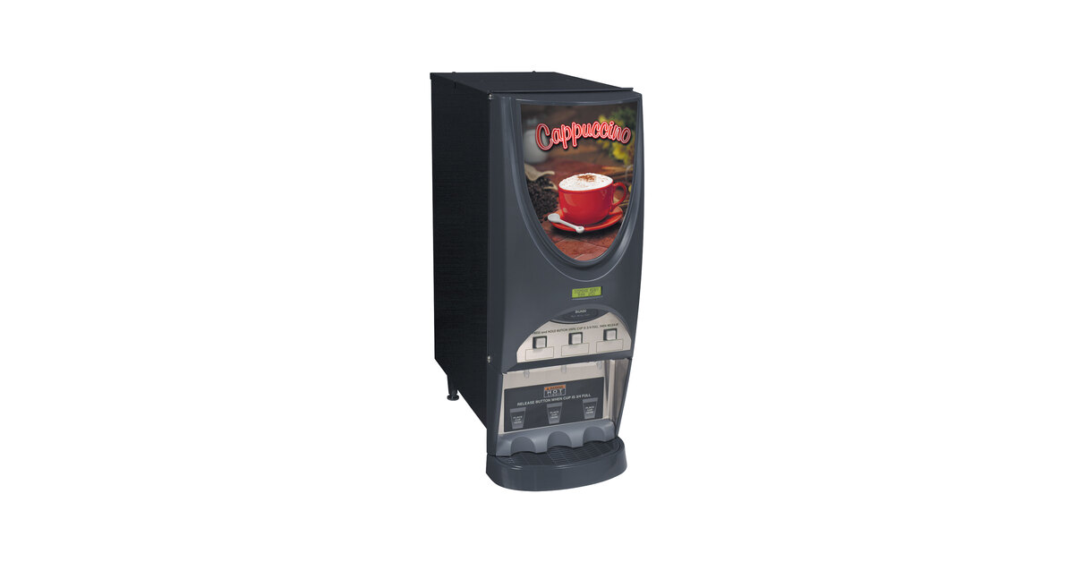 Bunn 38600.0001 iMIX-3S+ BLK Powdered Cappuccino Dispenser with 3