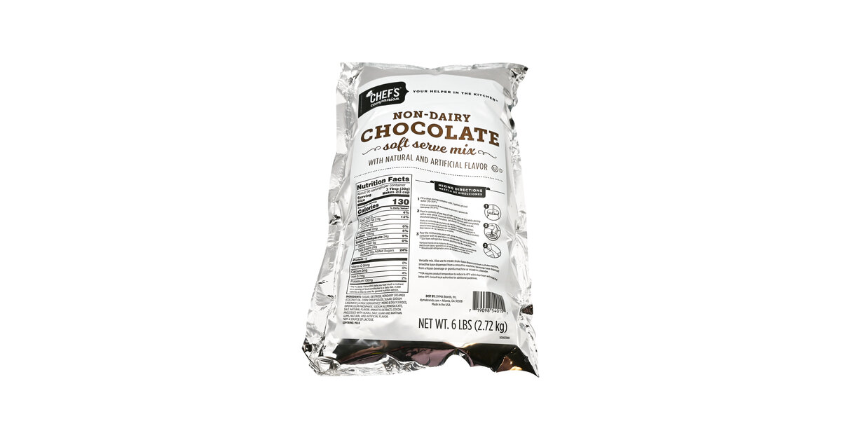 Case Of 6 – 6 Lb. Non-Dairy Soft Serve Ice Cream Mix, Chocolate Flavor