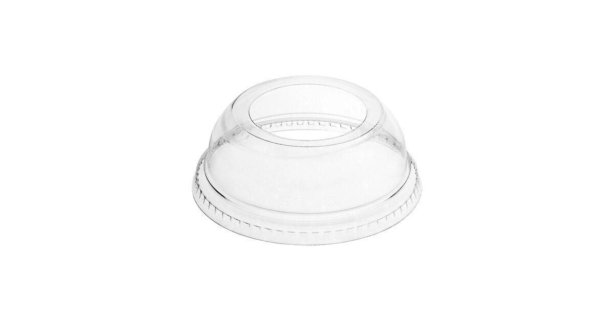 Plastic Dome Lids Dart DLR662 Clear PET Dome Lids With Sipper Hole - Case  Of 1000 For 16oz Foam Cups Plastic Drink Lids