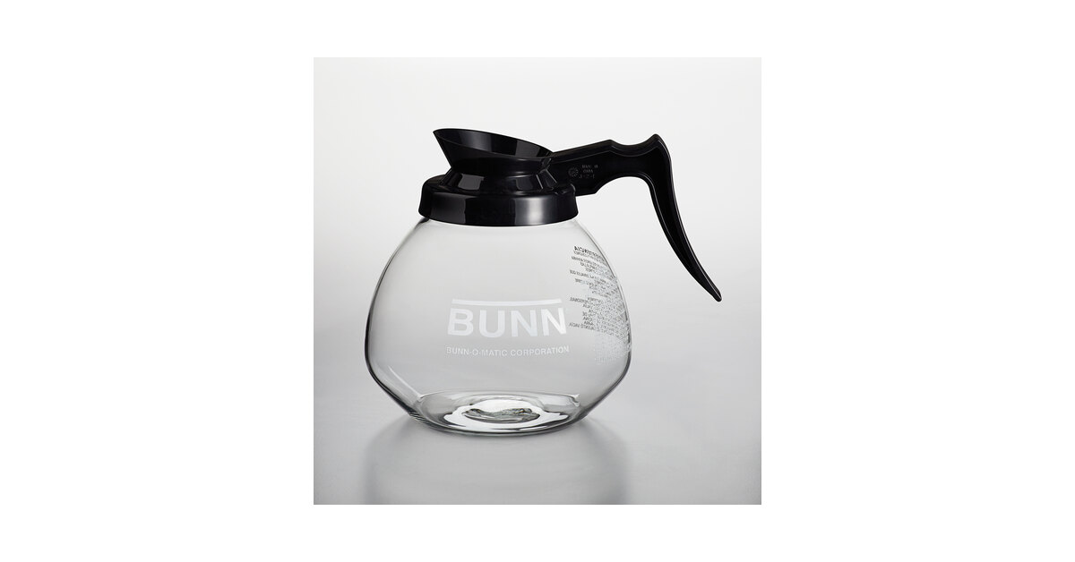 Bunn 64 oz. Glass Decanter with Black Handle 42400.0024 - 24/Case