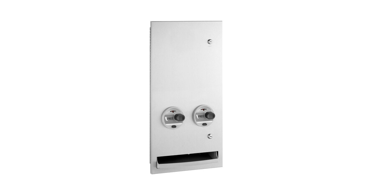 Bobrick B-37063C TrimLine Series Recessed Napkin / Tampon No Coin