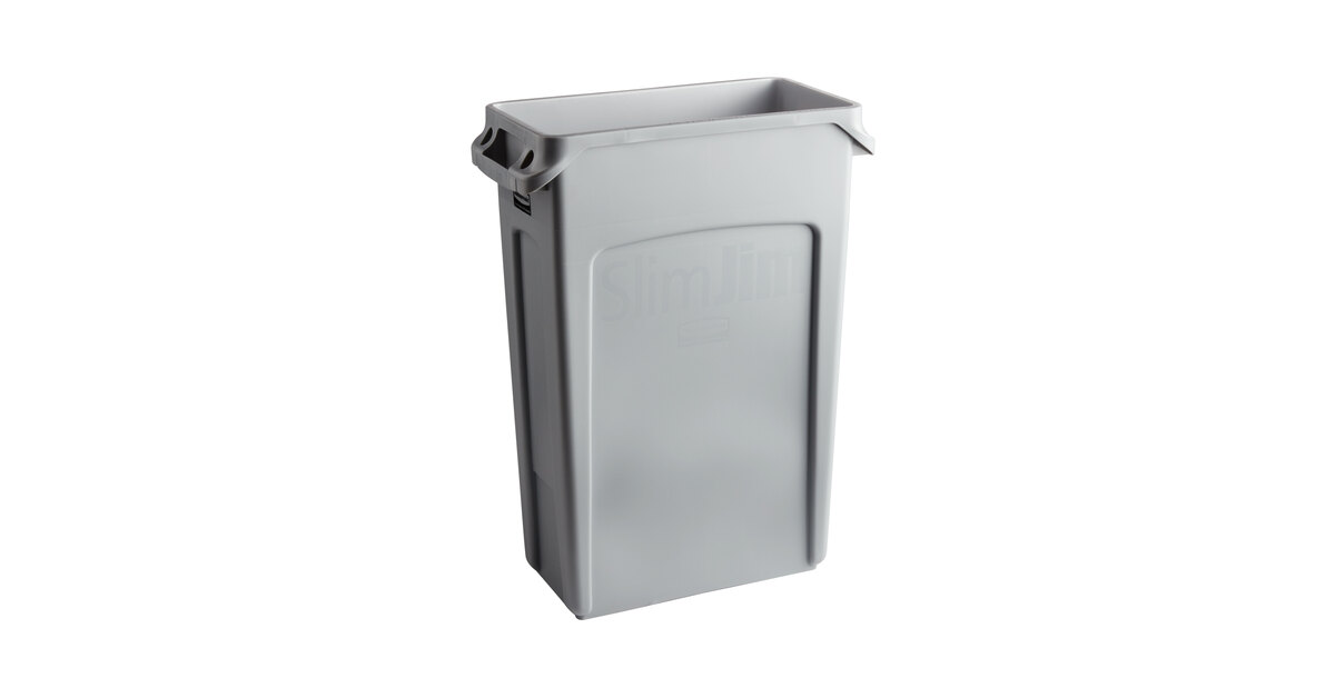 Rubbermaid FG354060GRAY Slim Jim Vented 23 Gallon Container for sale online 