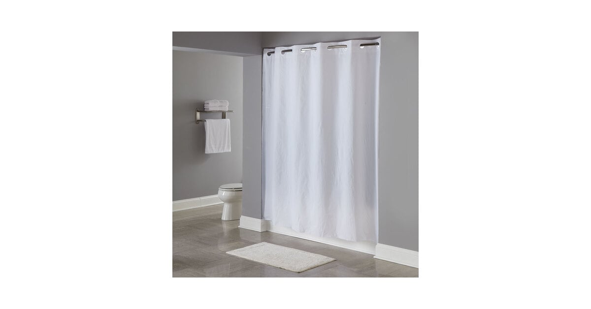Hookless HBH04PDT01L Pin Dot White Shower Curtain 71 x 77”  NEW SEALED 