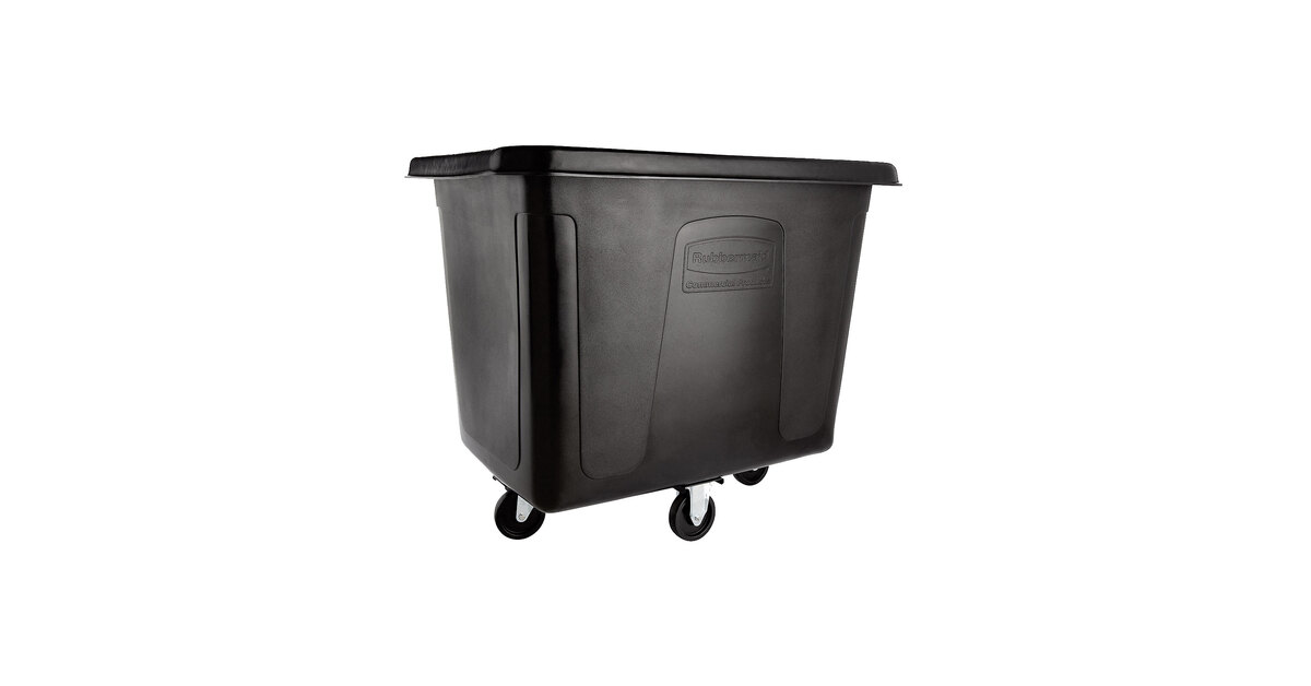 Rubbermaid FG461600BLA 16 Cu. Ft. Black Cube Truck - 500 lb. Capacity